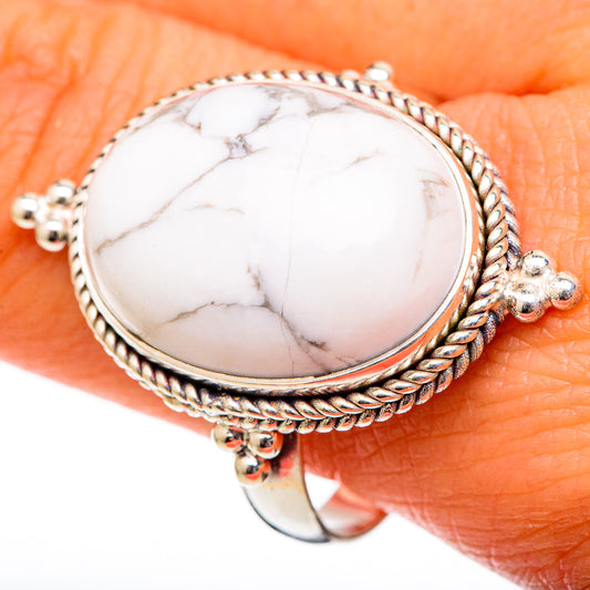 Howlite Rings handcrafted by Ana Silver Co - RING101290