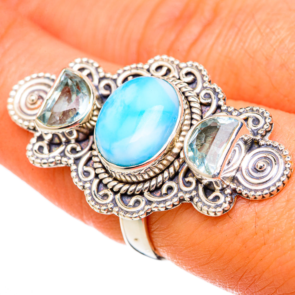 Larimar Rings handcrafted by Ana Silver Co - RING101293