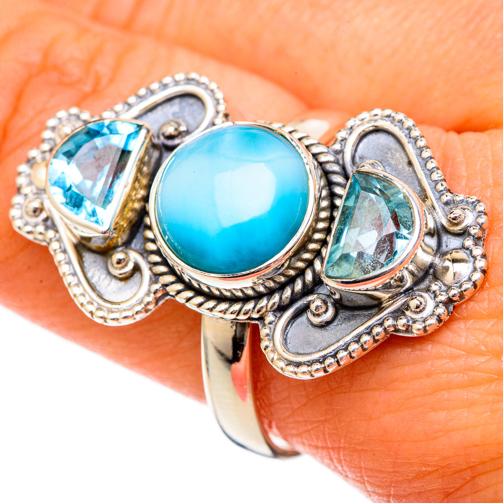 Larimar Rings handcrafted by Ana Silver Co - RING101295