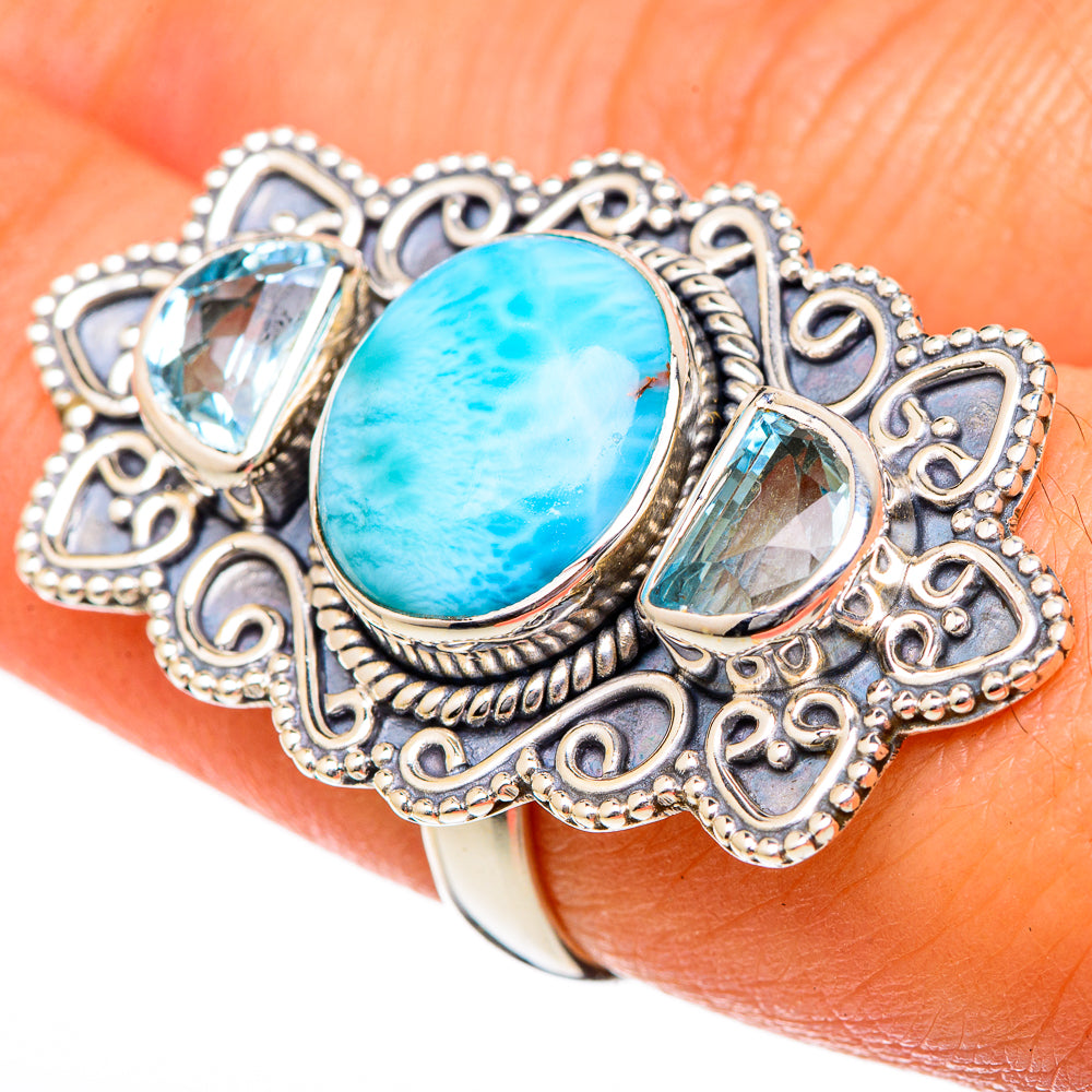 Larimar Rings handcrafted by Ana Silver Co - RING101297