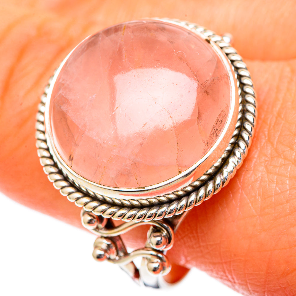 Rose Quartz Rings handcrafted by Ana Silver Co - RING101298