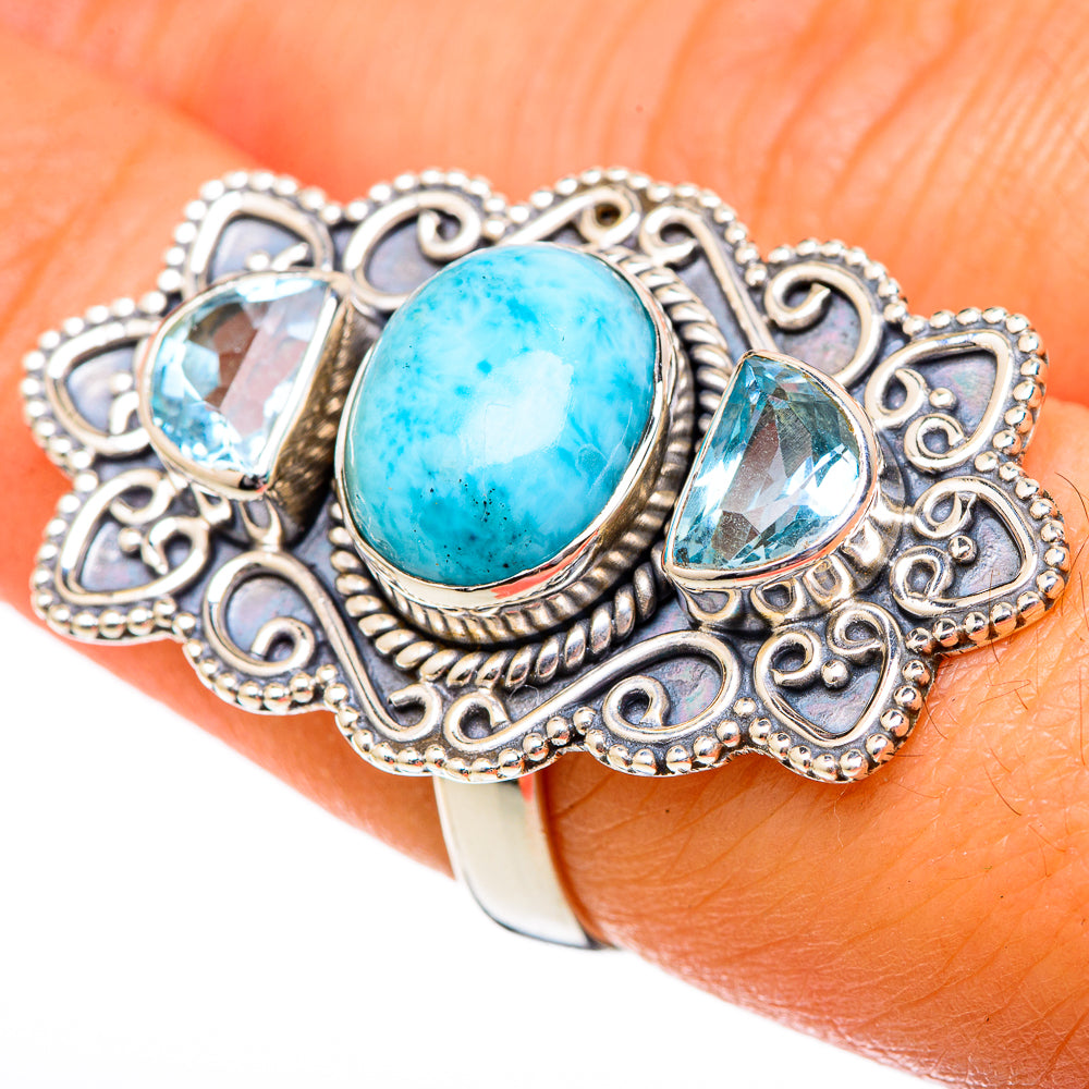 Larimar Rings handcrafted by Ana Silver Co - RING101305