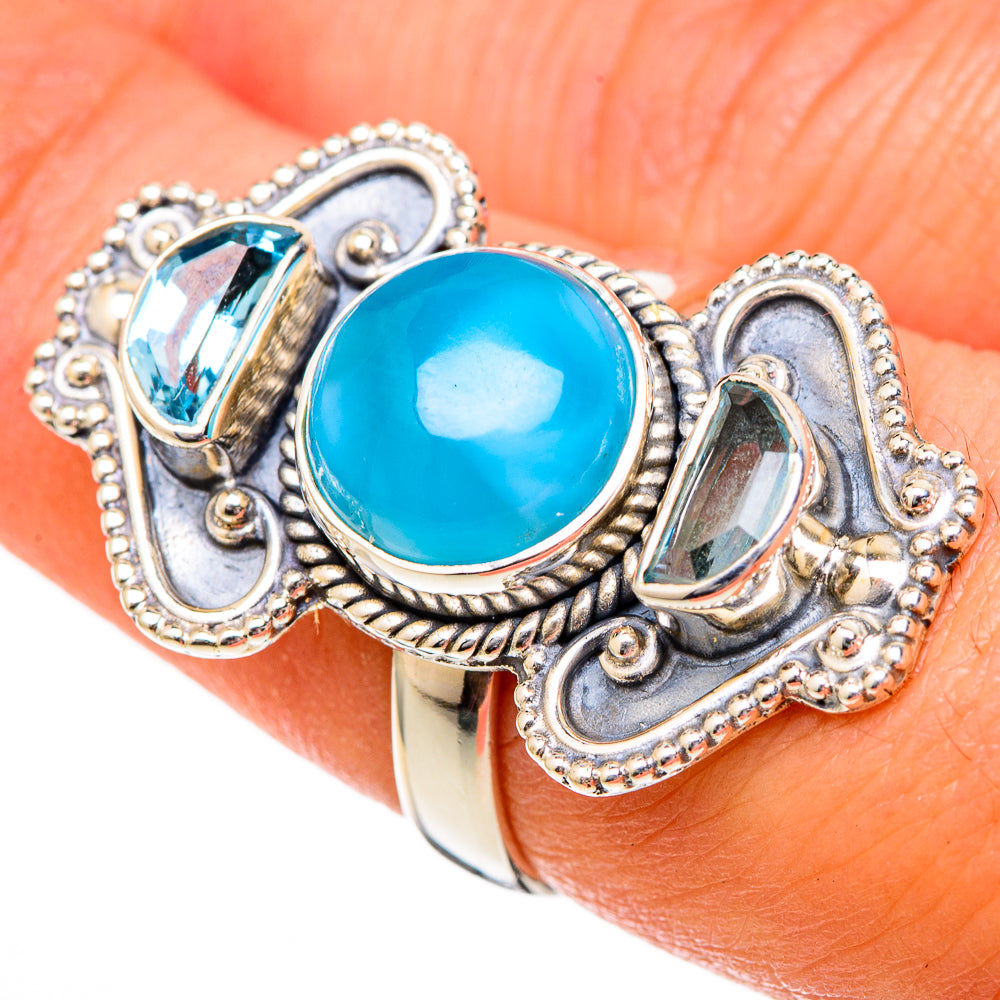 Larimar Rings handcrafted by Ana Silver Co - RING101307