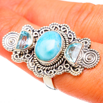 Larimar Rings handcrafted by Ana Silver Co - RING101309