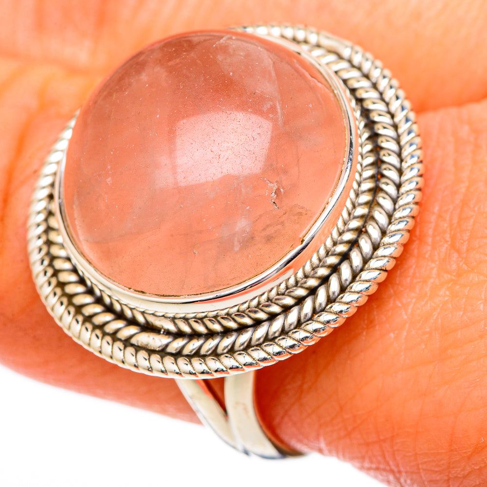 Rose Quartz Rings handcrafted by Ana Silver Co - RING101310