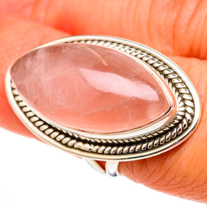 Rose Quartz Rings handcrafted by Ana Silver Co - RING101312