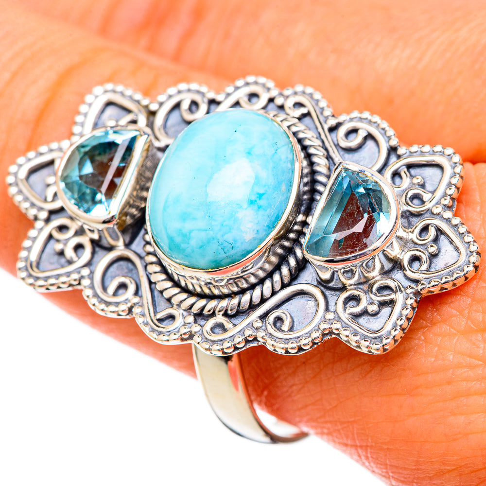 Larimar Rings handcrafted by Ana Silver Co - RING101315
