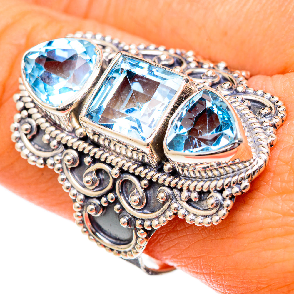 Blue Topaz Rings handcrafted by Ana Silver Co - RING101316