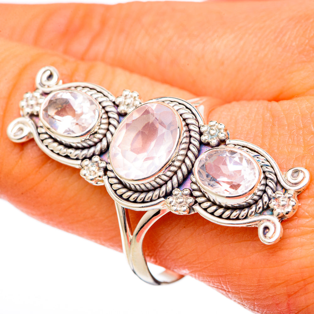 Rose Quartz Rings handcrafted by Ana Silver Co - RING101318