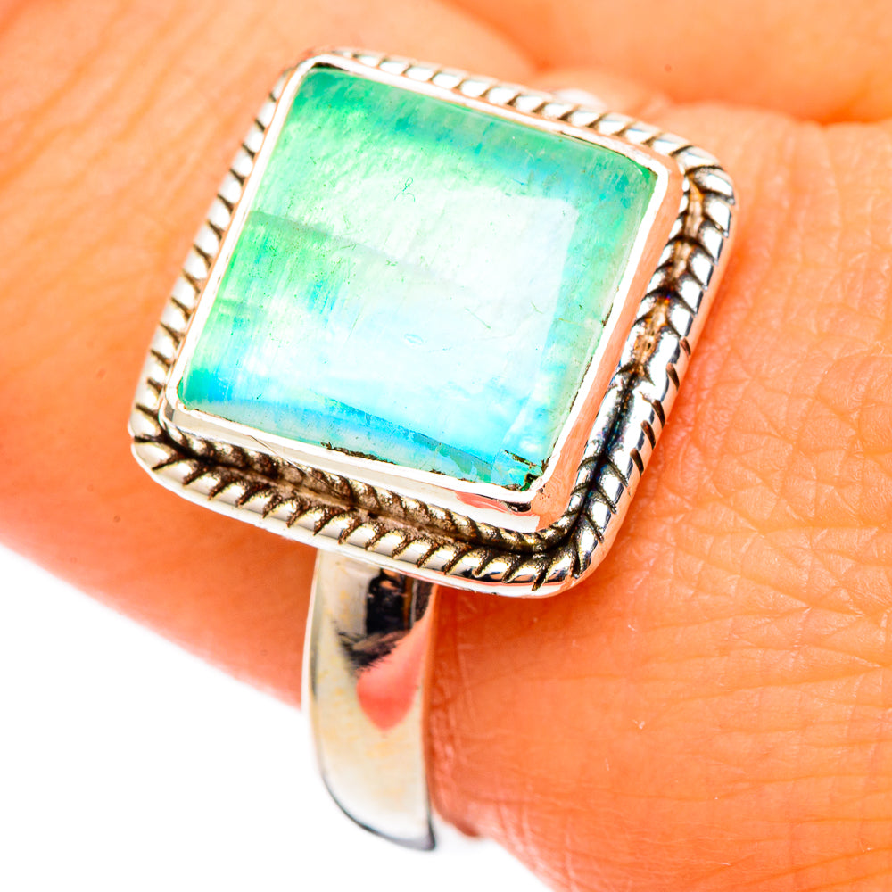 Green Moonstone Rings handcrafted by Ana Silver Co - RING101334
