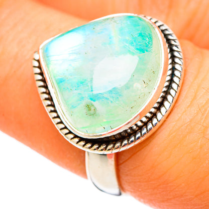 Green Moonstone Rings handcrafted by Ana Silver Co - RING101335