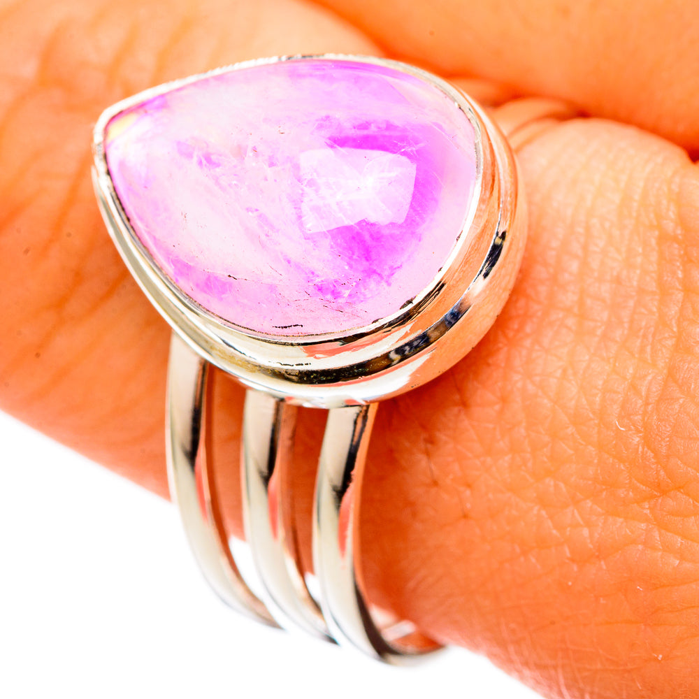 Pink Moonstone Rings handcrafted by Ana Silver Co - RING101339