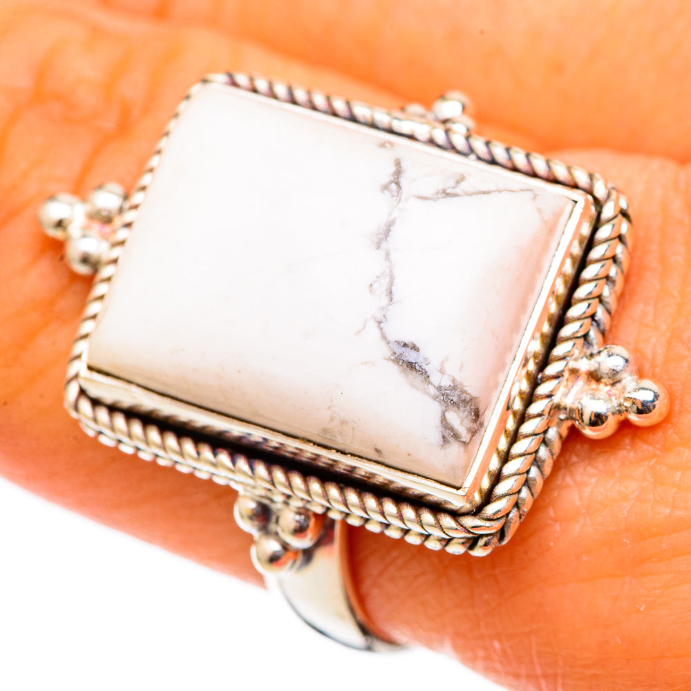 Howlite Rings handcrafted by Ana Silver Co - RING101349