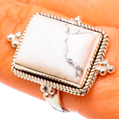 Howlite Rings handcrafted by Ana Silver Co - RING101349