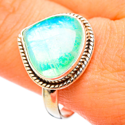 Green Moonstone Rings handcrafted by Ana Silver Co - RING101359