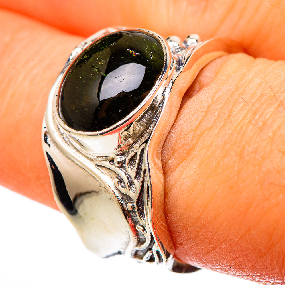 Green Tourmaline Rings handcrafted by Ana Silver Co - RING101360