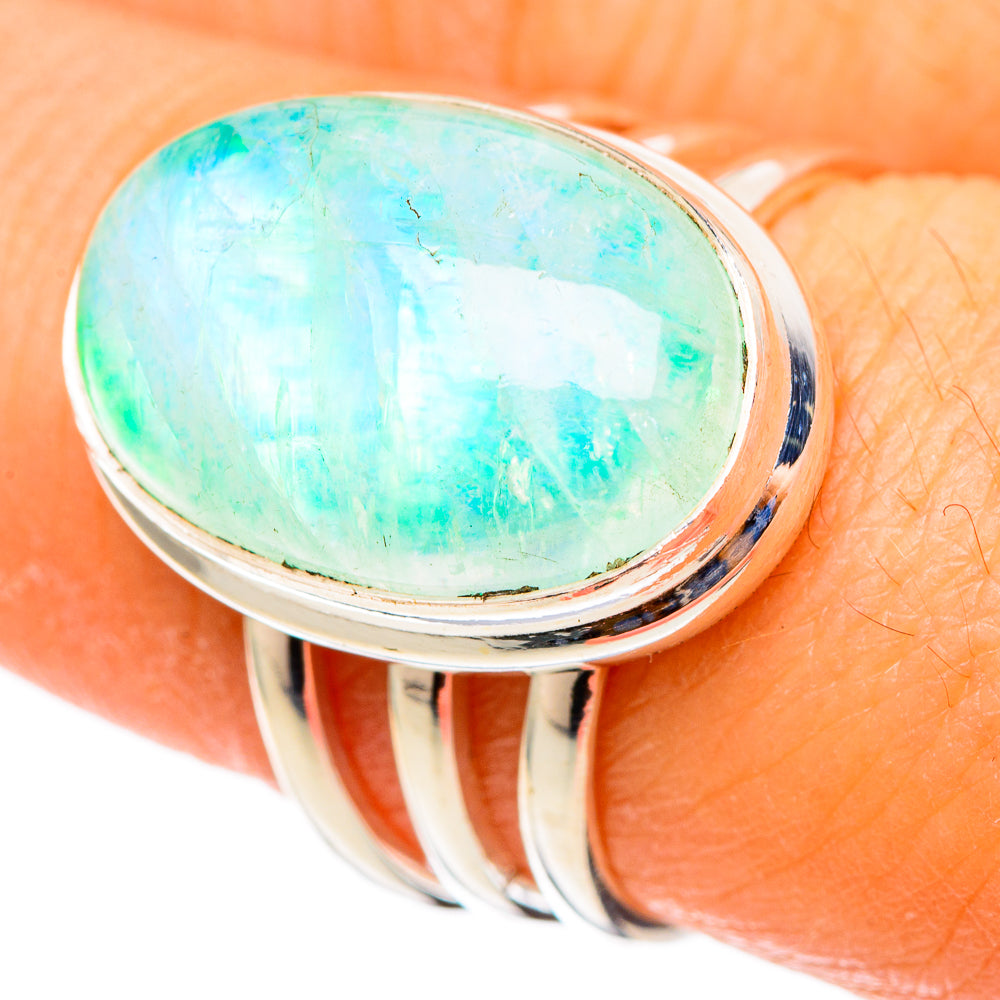 Green Moonstone Rings handcrafted by Ana Silver Co - RING101361