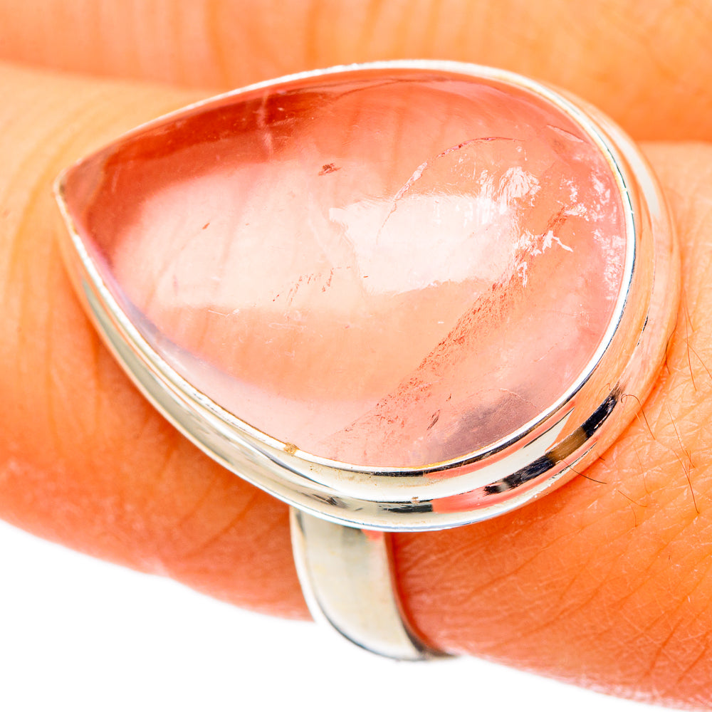 Rose Quartz Rings handcrafted by Ana Silver Co - RING101364