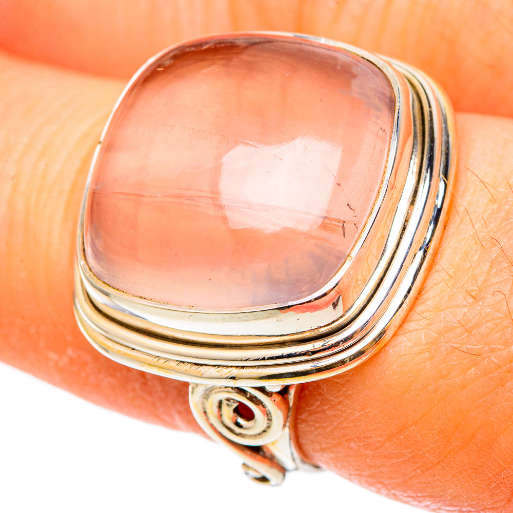Rose Quartz Rings handcrafted by Ana Silver Co - RING101366