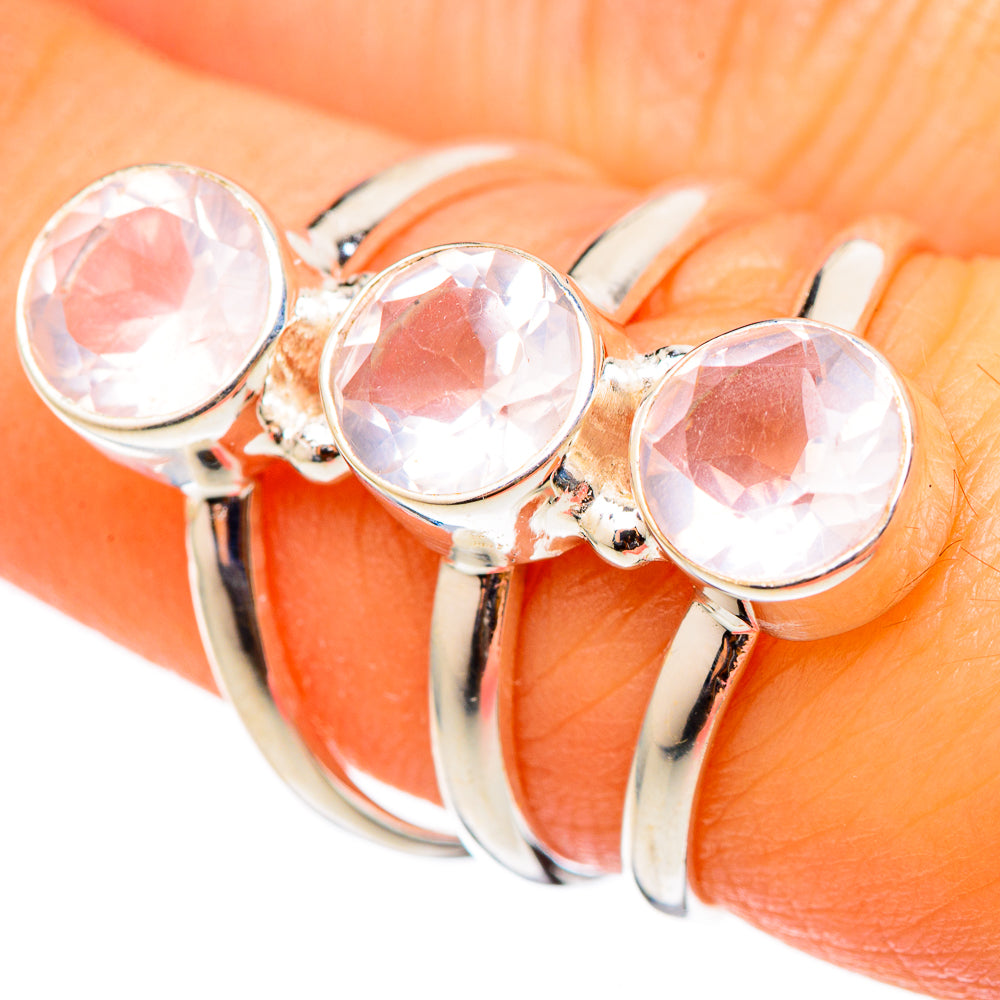 Rose Quartz Rings handcrafted by Ana Silver Co - RING101367