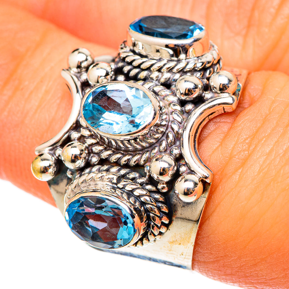 Blue Topaz Rings handcrafted by Ana Silver Co - RING101377
