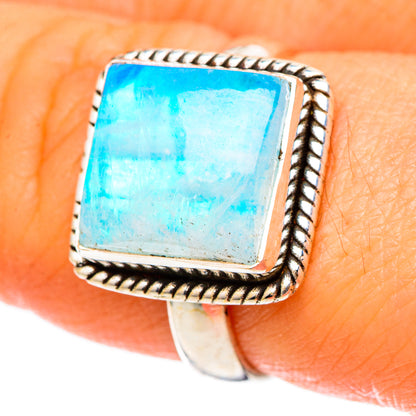 Rainbow Moonstone Rings handcrafted by Ana Silver Co - RING101378