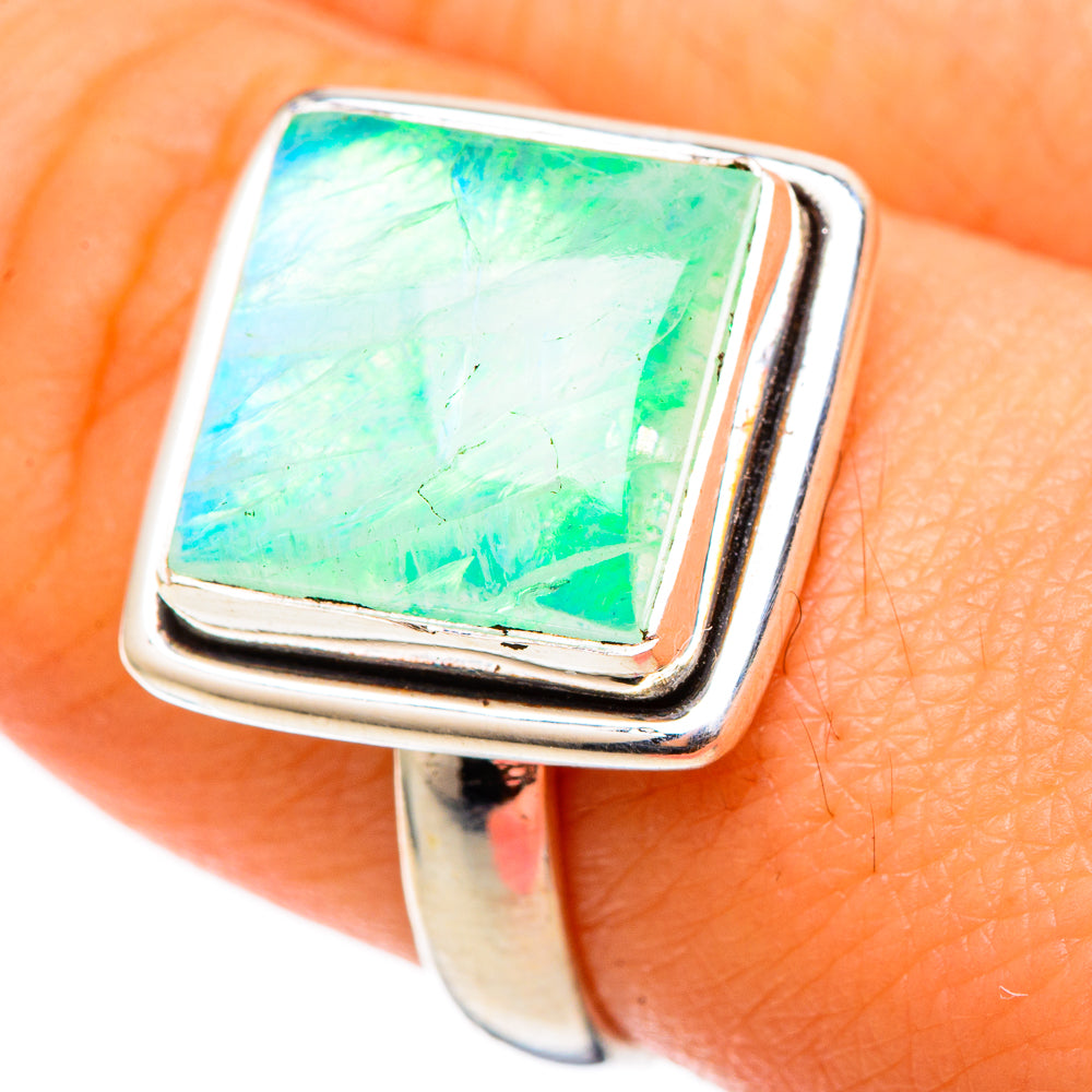 Green Moonstone Rings handcrafted by Ana Silver Co - RING101381