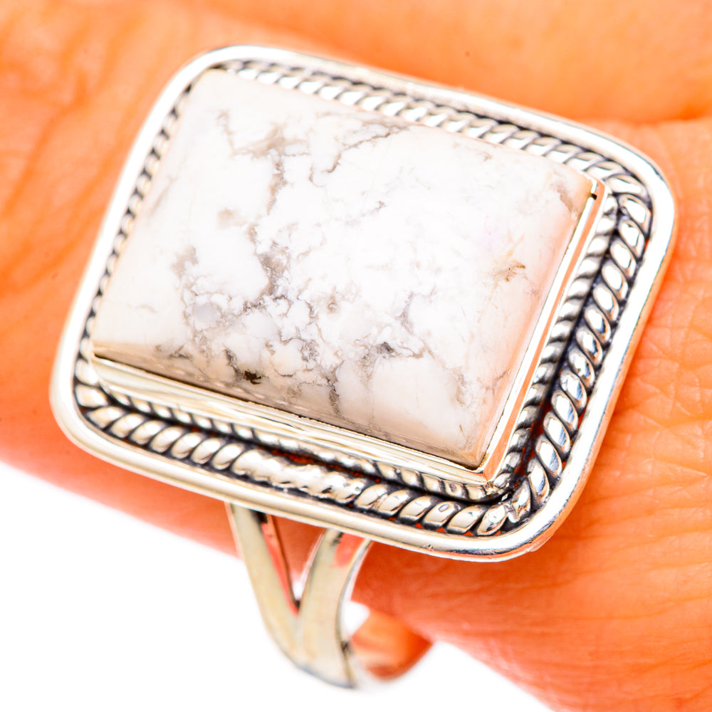 Howlite Rings handcrafted by Ana Silver Co - RING101394