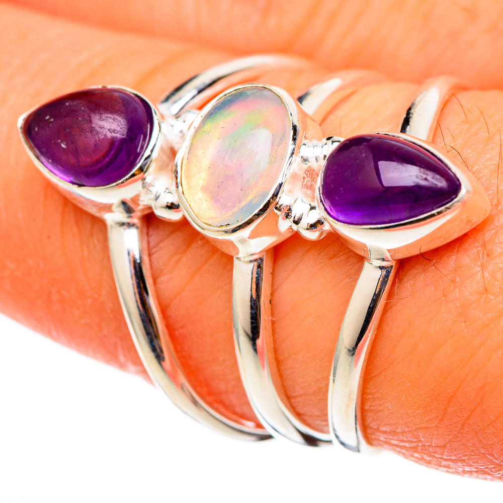 Ethiopian Opal Rings handcrafted by Ana Silver Co - RING101398