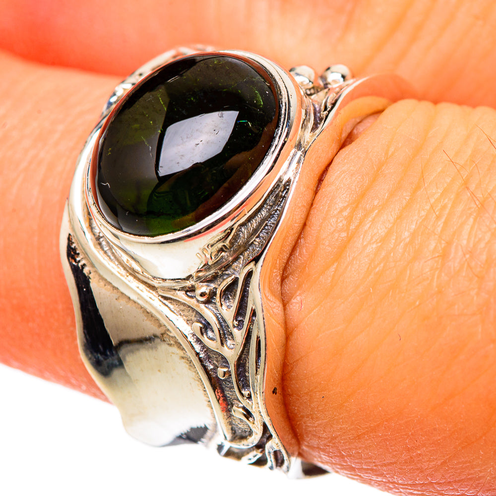 Green Tourmaline Rings handcrafted by Ana Silver Co - RING101403