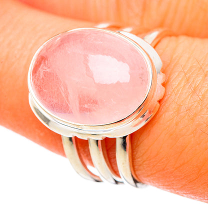 Rose Quartz Rings handcrafted by Ana Silver Co - RING101408