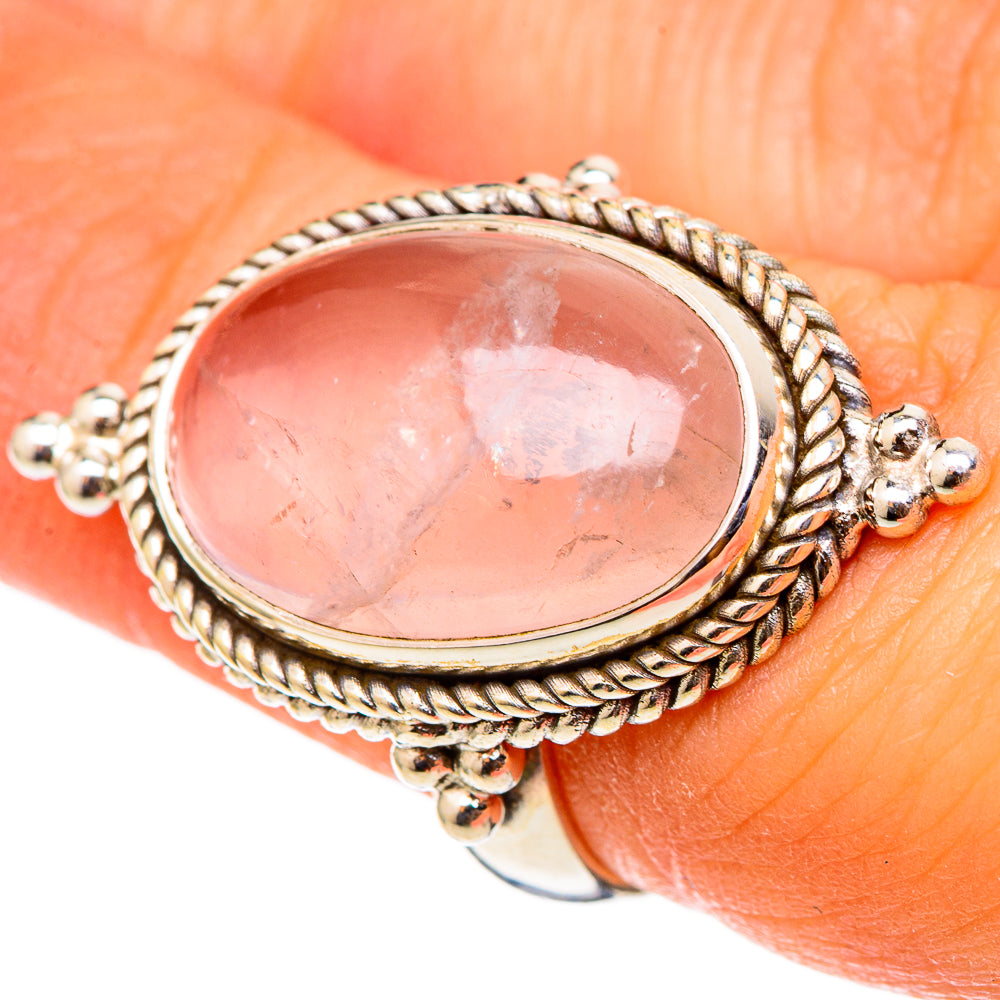 Rose Quartz Rings handcrafted by Ana Silver Co - RING101410