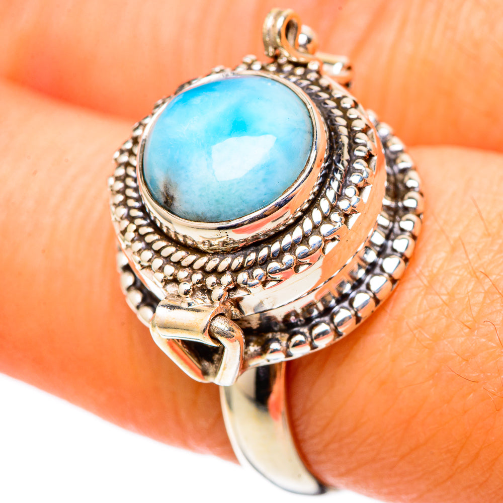 Larimar Rings handcrafted by Ana Silver Co - RING101420