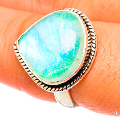 Green Moonstone Rings handcrafted by Ana Silver Co - RING101422