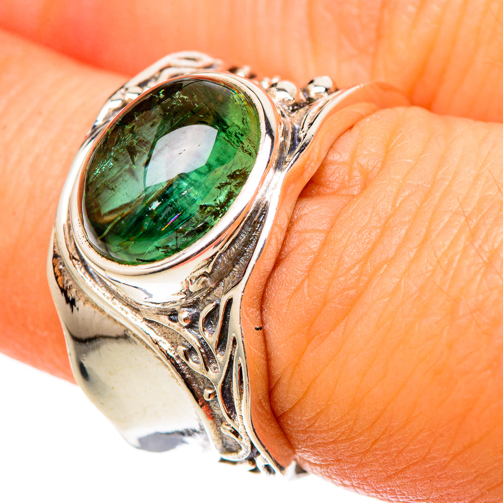 Green Tourmaline Rings handcrafted by Ana Silver Co - RING101423
