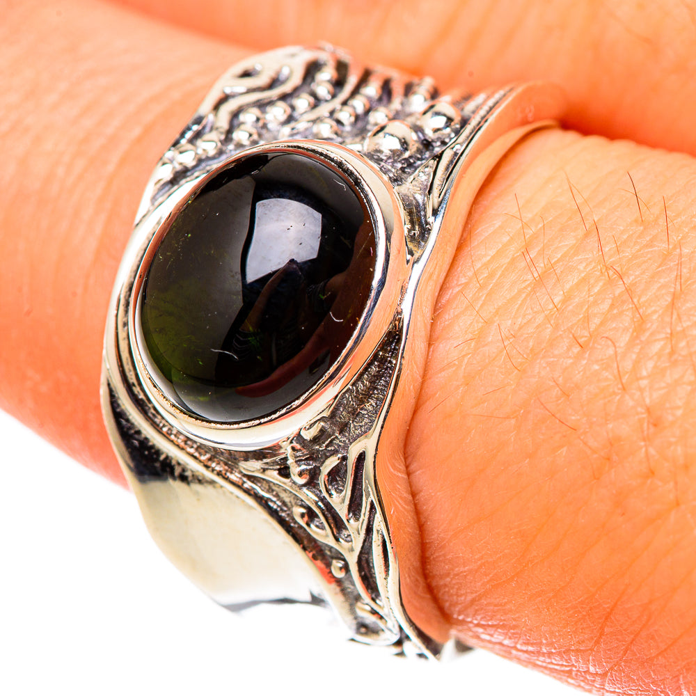 Green Tourmaline Rings handcrafted by Ana Silver Co - RING101424