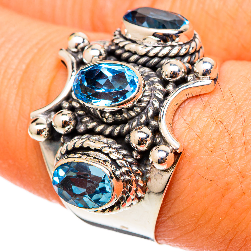 Blue Topaz Rings handcrafted by Ana Silver Co - RING101439