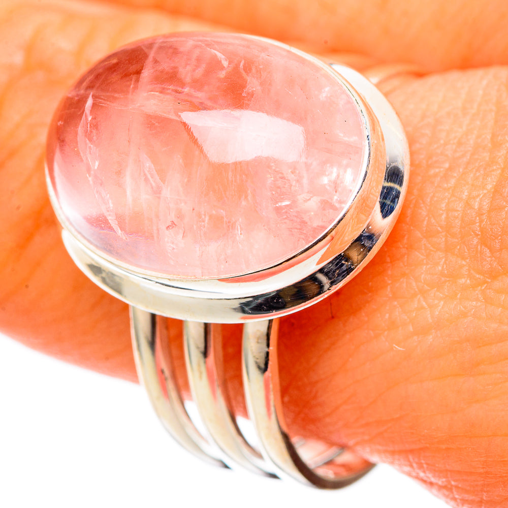 Rose Quartz Rings handcrafted by Ana Silver Co - RING101445
