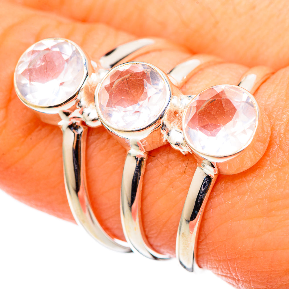 Rose Quartz Rings handcrafted by Ana Silver Co - RING101448