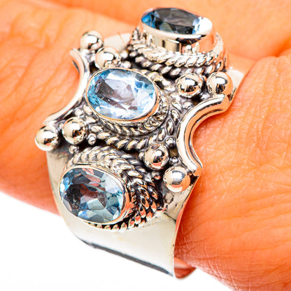 Blue Topaz Rings handcrafted by Ana Silver Co - RING101456