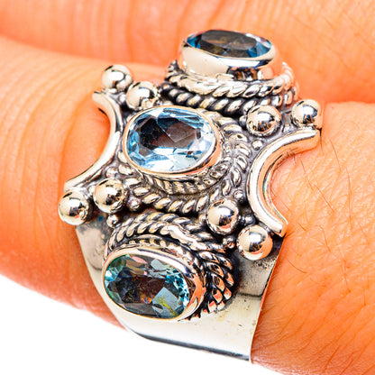 Blue Topaz Rings handcrafted by Ana Silver Co - RING101470