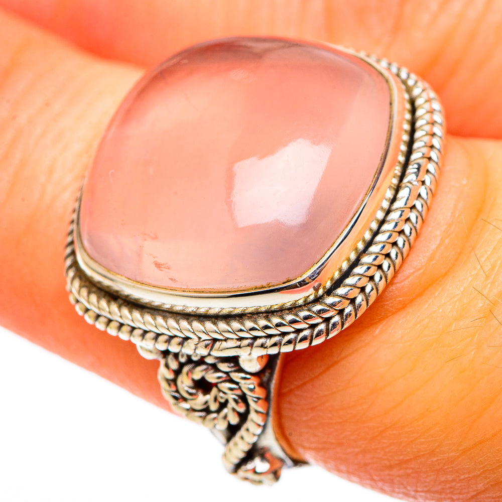 Rose Quartz Rings handcrafted by Ana Silver Co - RING101472