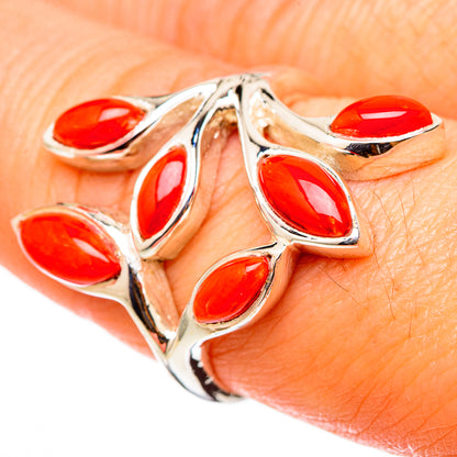 Mediterranean Red Coral Rings handcrafted by Ana Silver Co - RING101474