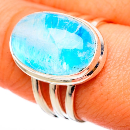 Rainbow Moonstone Rings handcrafted by Ana Silver Co - RING101481