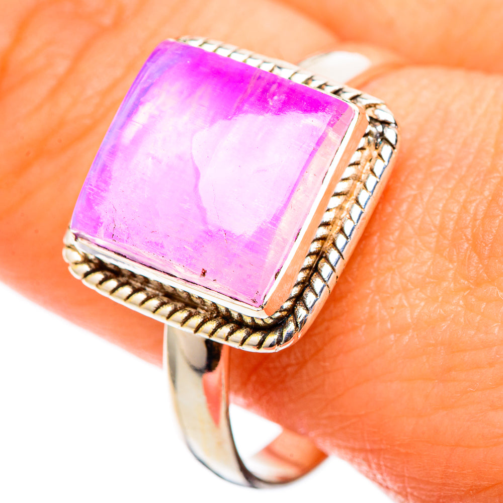 Pink Moonstone Rings handcrafted by Ana Silver Co - RING101483