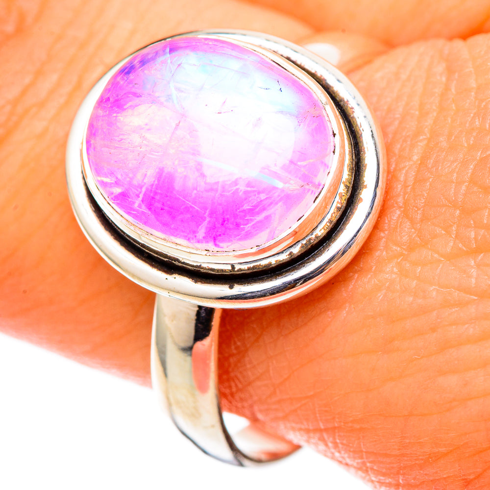 Pink Moonstone Rings handcrafted by Ana Silver Co - RING101506