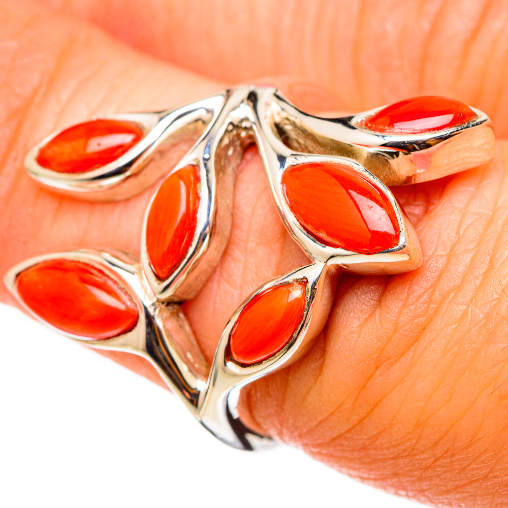 Mediterranean Red Coral Rings handcrafted by Ana Silver Co - RING101508