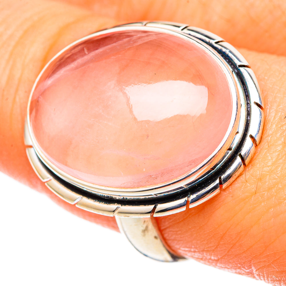 Rose Quartz Rings handcrafted by Ana Silver Co - RING101513