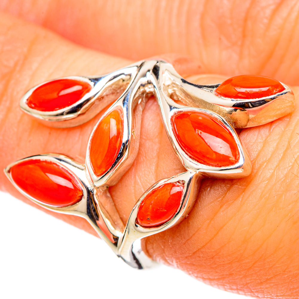 Mediterranean Red Coral Rings handcrafted by Ana Silver Co - RING101515