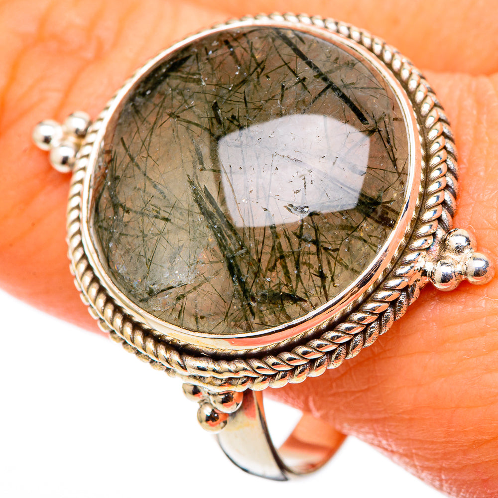 Tourmalinated Quartz Rings handcrafted by Ana Silver Co - RING101520